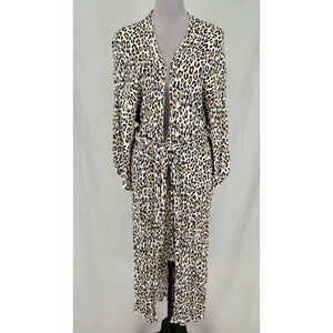 Show Me Your Mumu Robe Womens Small Kimono Animal Print Belt Crinkle Swim Cover